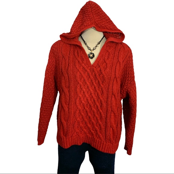 HARLOW Red  Oversized Suéter 3/4 Sleeves  Size M - Picture 4 of 9